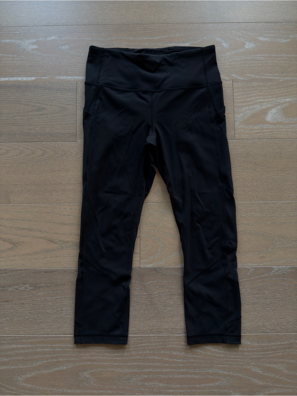 Lululemon Pace Rival Crop Leggings Womens 6 Black High Rise Pockets Athletic